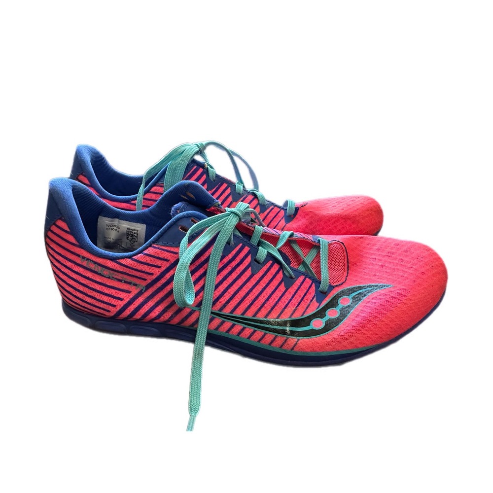Saucony Vendetta 2‎ Track Spikes Womens 10 Pink Blue S19047-4 Excellent Racing